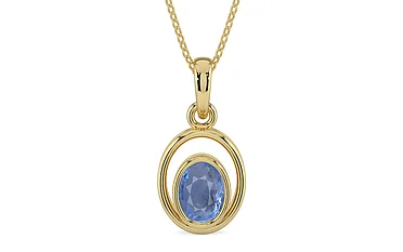 Ashtadhatu Ceylon Blue Sapphire Pendant Prime Quality (P12)