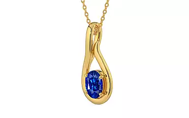Gold Ceylon Blue Sapphire Pendant Rare Quality (P9)