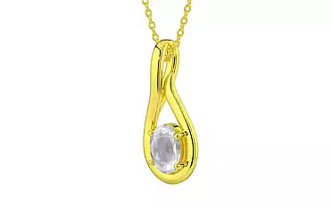 Panchdhatu Ceylon White Sapphire Pendant Limited Quality (P9)