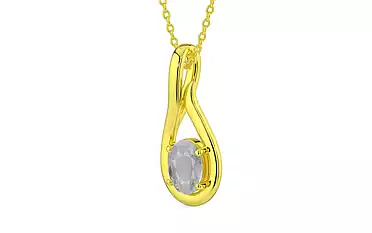 Panchdhatu Ceylon White Sapphire Pendant Prime Quality (P9)