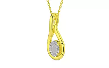 Panchdhatu Ceylon White Sapphire Pendant Rare Quality (P9)