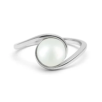 Traditional 925 Silver Pearl Stone Ring for Women