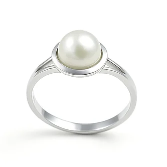 925 Sterling Silver Pearl Gemstone Ladies’ Ring