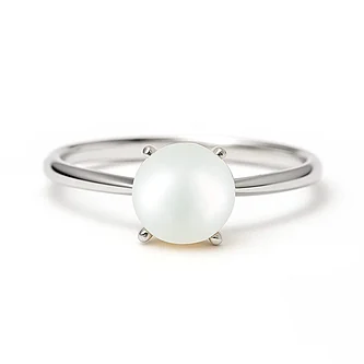 Royal Collection Sterling Silver Pearl (Moti) Ring for Women