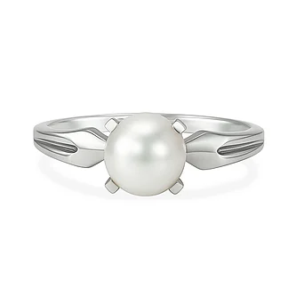 Elegant 925 Silver Pearl Stone Ring for Her