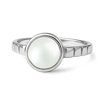 Traditional 925 Sterling Silver Pearl Ring for Men