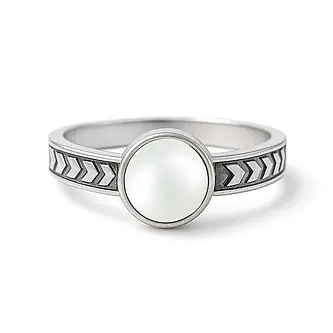 Round Shape Pearl 925 Silver Ring for Men