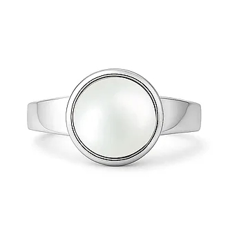 Authentic 925 Sterling Silver Pearl Ring for Him