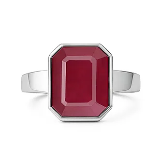 Stylish 925 Sterling Silver Ruby Gemstone Ring For Female