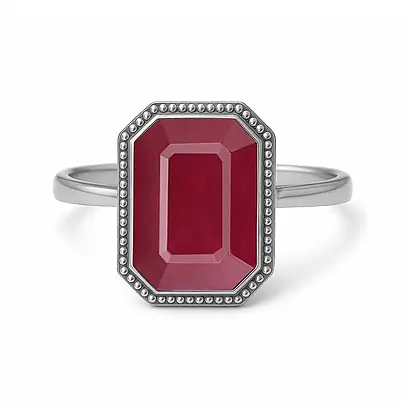 Classic Regal 925 Sterling Silver Manik (Ruby) Women’s Ring