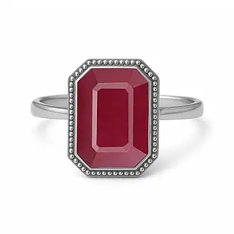 Classic Regal 925 Sterling Silver Manik (Ruby) Women’s Ring