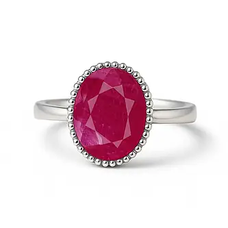 Modern Ruby Sterling Silver Ring for Women