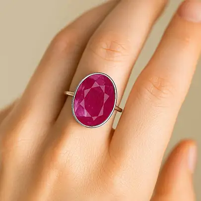 Pure 925 Sterling Silver Ruby Women’s Ring