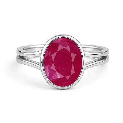 Classic Ruby Stone Sterling Silver Ring for Women