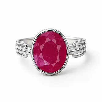 Luxury Royal Ruby Sterling Silver Ring for Female
