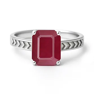 Elegant Sterling Silver Ruby Men’s Ring