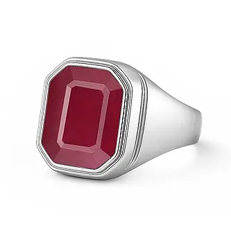Luxury Handmade 925 Silver Ruby For Men