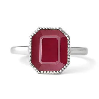 Handcrafted Sterling Silver Premium Ruby Men’s Ring