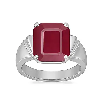 Vintage 925 Sterling Silver Ruby Men’s Ring