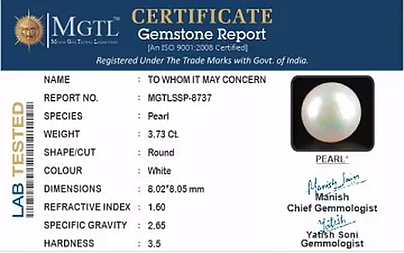 Keshi Pearl - 3.73 Carat Prime Quality  SSP-8737