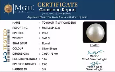 Keshi Pearl - 3.49 Carat Prime Quality  SSP-8738