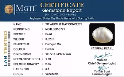 Venezuela Pearl - 3.82 Carat Limited Quality  SSP-8771