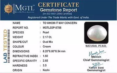 Keshi Pearl - 2.17 Carat Prime Quality  SSP-8788