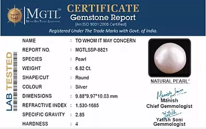 South Sea Pearl - 6.82 Carat Prime Quality  SSP-8821