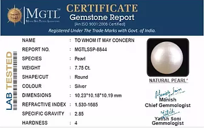 South Sea Pearl - 7.75 Carat Prime Quality  SSP-8844