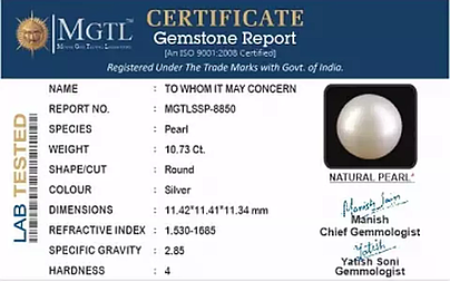 South Sea Pearl - 10.73 Carat Prime Quality  SSP-8850