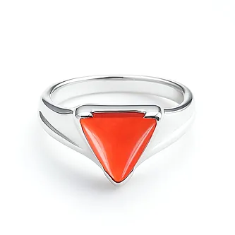 925 Sterling Silver Modern Tikona Moonga Ring For Men