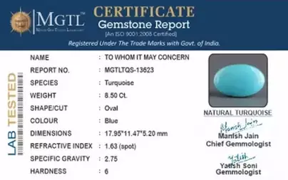 Arizona Turquoise - 8.50 Carat Limited Quality TQS-13623