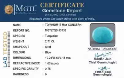 Arizona Turquoise - 2.71 Carat Prime Quality TQS-13739