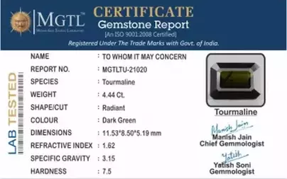 Tourmaline - 4.44 Carat  Limited Quality TU-21020