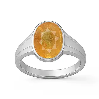 Royal 925 Sterling Silver Yellow Sapphire Women’s Ring