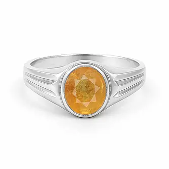 Pure Sterling Silver Pukhraj (Yellow Sapphire) Ratna Women’s Ring