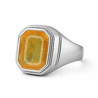 Luxury Handmade 925 Silver Yellow Sapphire For Men