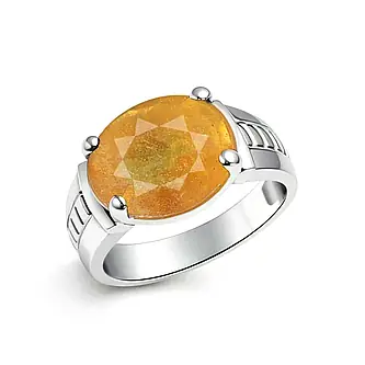 Modern Royalty Yellow Sapphire Ring For Men and Women